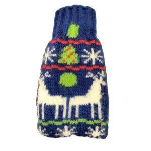 Uncle Beer Ugly Sweater Bottle Coozie Koozie Blue Reindeer Snowflake